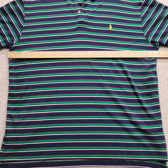 Vintage Polo by Ralph Lauren Shirt Blue Green White Striped Collared Men’s XL - Picture 5 of 8